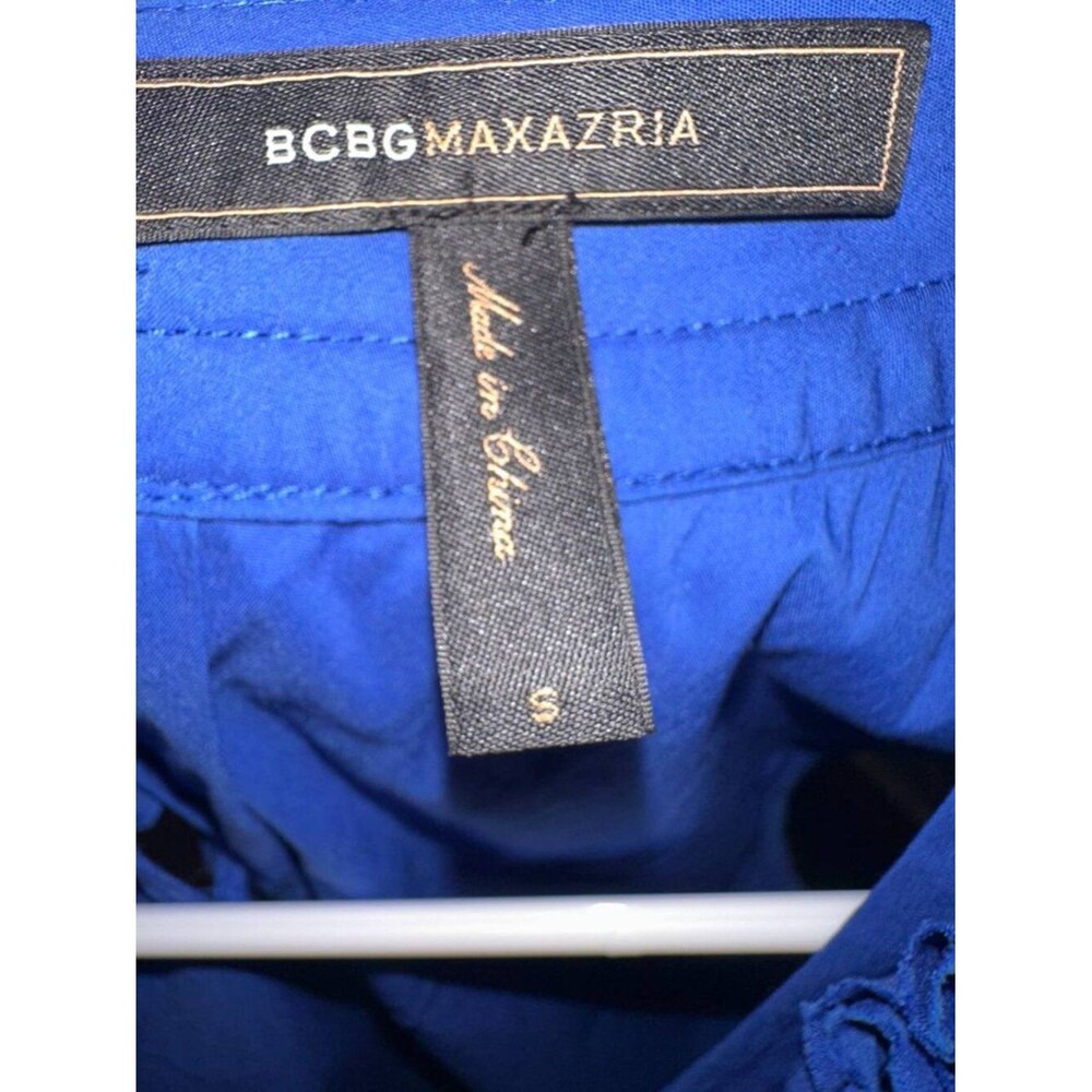 BCBG MaxAzria Blue Dress Women Size S Ruffle Sleeveless Mini Dress Sapphire - Picture 9 of 9